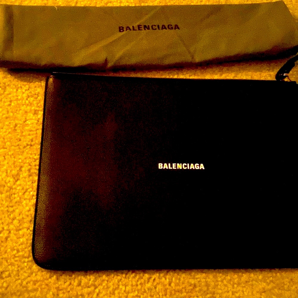 Balenciaga leather pouch - approx. 15 inches long! Authentication by Rebag!